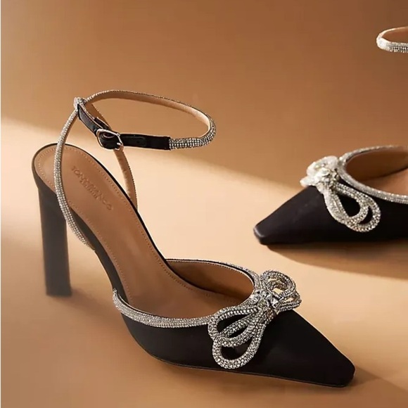 Anthropologie Tony Bianco Elise Embellished Crystal Bow Heels - Picture 1 of 9